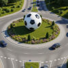Un ballon de football géant déménage de rond-point près de Nantes