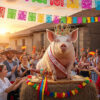 Un cochon élu ‘roi du village’ lors d’une fête traditionnelle en Espagne