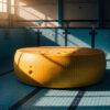 Un fromage géant de 1,2 tonne exposé dans une piscine municipale