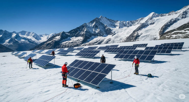 Un glacier suisse installe des panneaux solaires… sur la glace