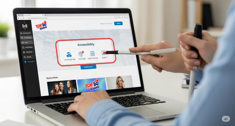 Une nouvelle option ''Accessibilit'' est désormais disponible sur le site de Top 80 Radio !