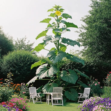 Une plante géante pousse de 4,5 mètres en quelques jours dans un jardin