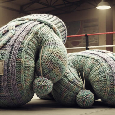 Des gants de boxe… tricotés par des grands-mères pour un tournoi amateur !
