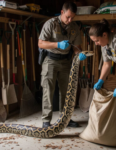 Un énorme python birman capturé dans une cabane de jardin en Floride