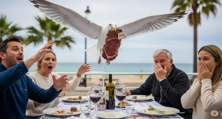Un goéland vole un steak à 85 € à des touristes à Cannes