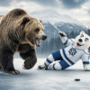Un grizzli charge la mascotte d’une équipe de hockey en Alaska
