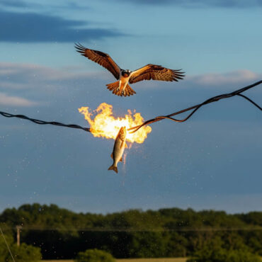 Un oiseau déclenche un incendie… en lâchant un poisson sur une ligne électrique