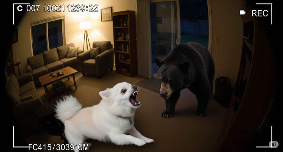 Un petit chien fait fuir un ours dans une maison au Canada