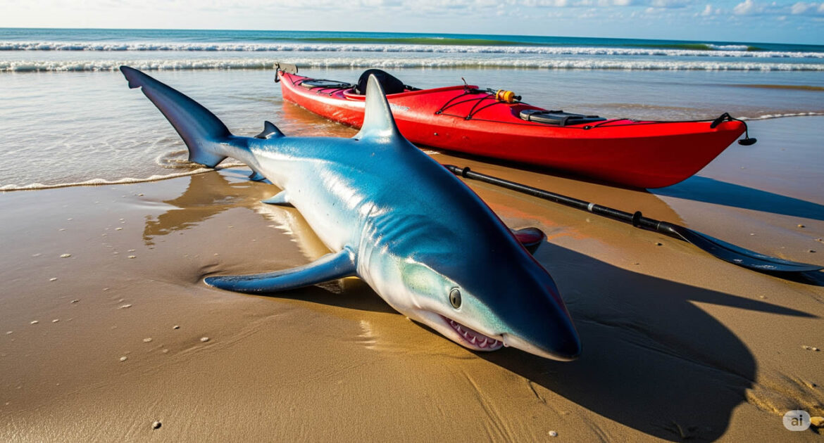 Un requin bleu de 2 mètres retrouvé échoué… lors d’une sortie en kayak
