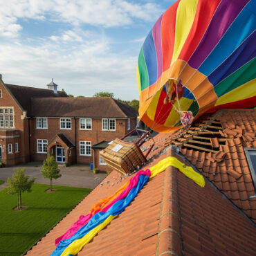 Une montgolfière percute le toit d’une école primaire en Angleterre