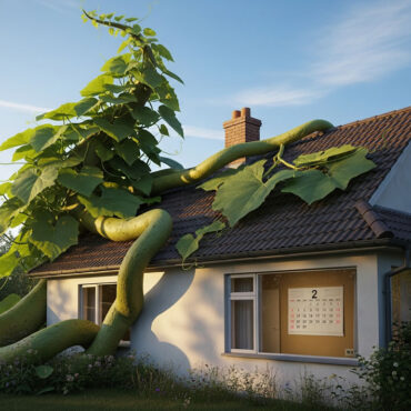 Une plante dépasse le toit de la maison… en deux mois seulement