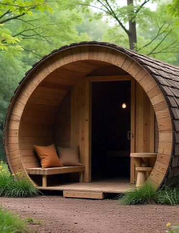 Un homme construit une cabane… au milieu d’un rond-point