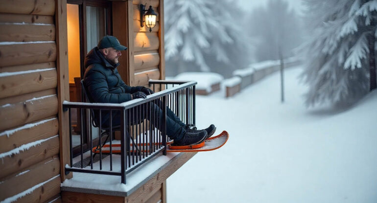 Un homme installe un toboggan… entre son balcon et sa voiture
