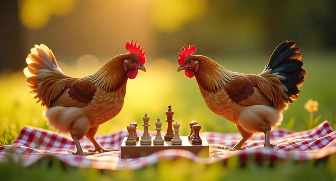 Un homme organise un tournoi d’échecs… avec des poules comme arbitres