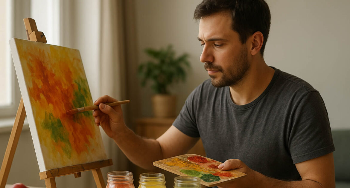 Un artiste peint… avec des jus de fruits pressés