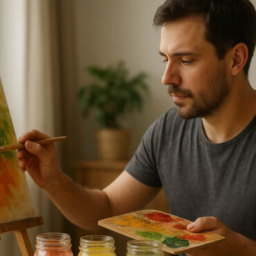 Un artiste peint… avec des jus de fruits pressés