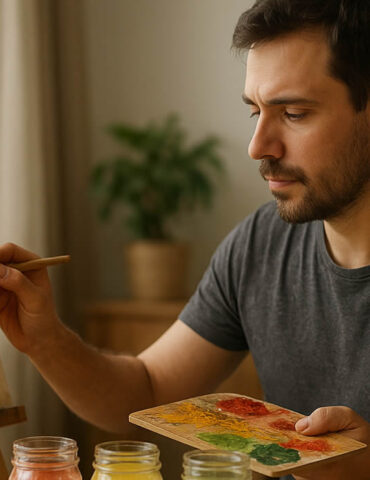 Un artiste peint… avec des jus de fruits pressés