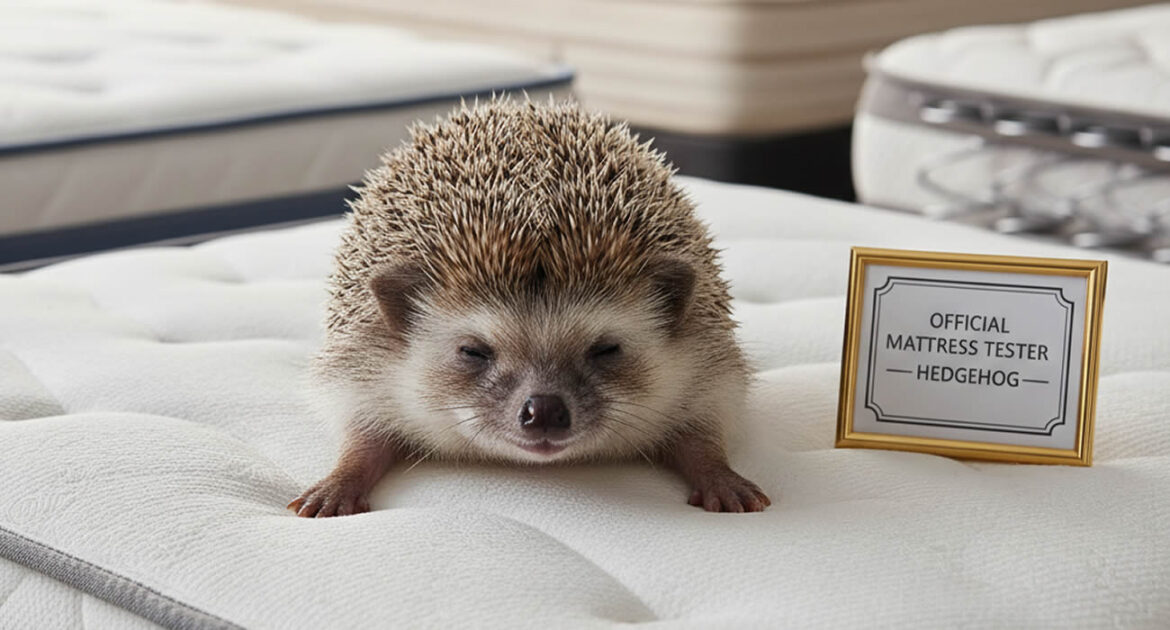 Un hérisson devient testeur officiel de matelas