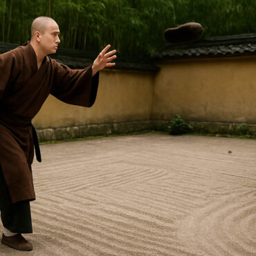 Un monastère zen organise… un concours de lancer de chaussons