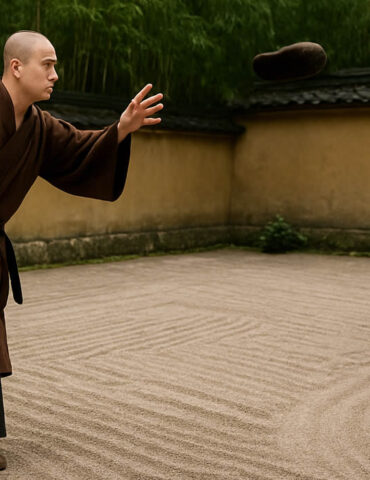 Un monastère zen organise… un concours de lancer de chaussons