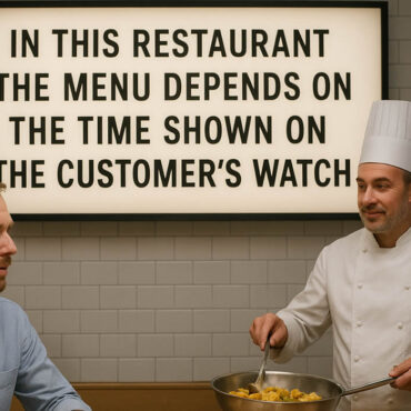 Un restaurant sert… des plats en fonction de l’heure affichée sur les montres des clients