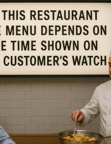 Un restaurant sert… des plats en fonction de l’heure affichée sur les montres des clients