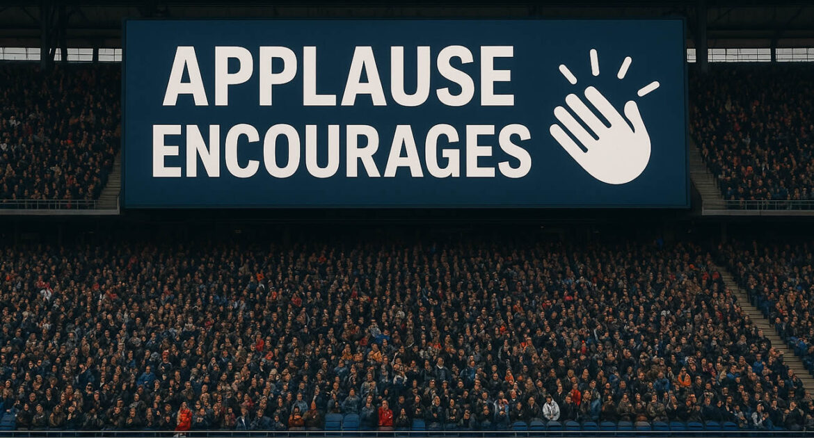 Un stade diffuse… des applaudissements enregistrés pour encourager les spectateurs eux-mêmes
