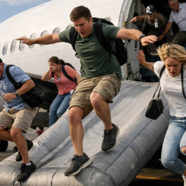 Des passagers… sautent de l’avion après trop d’attente sur la piste