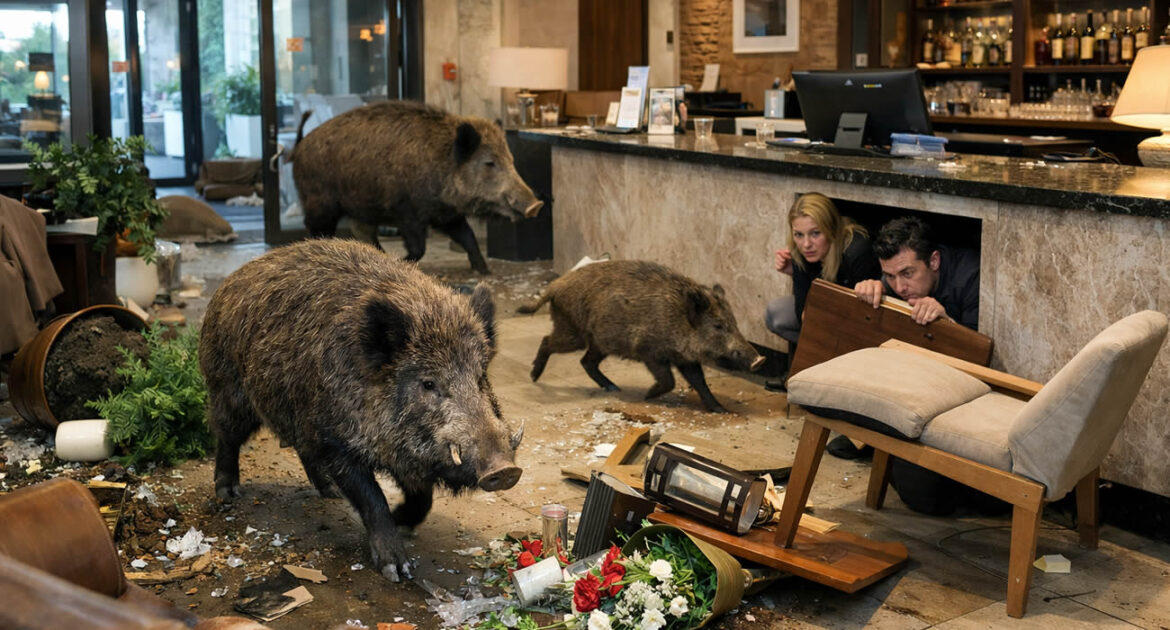 Des sangliers paniqués font irruption dans un hôtel en Isère