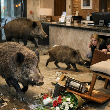 Des sangliers paniqués font irruption dans un hôtel en Isère