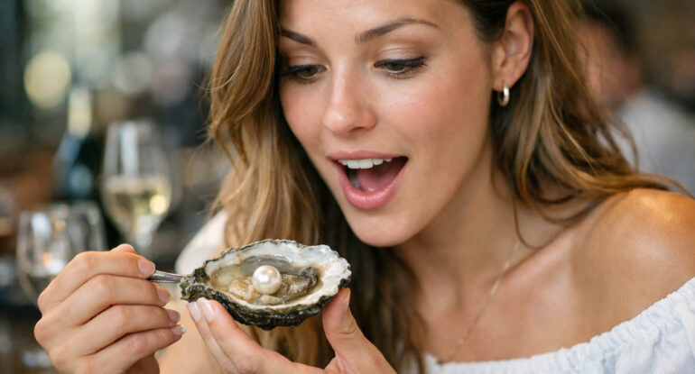 Elle déguste une huître… et découvre une perle à l’intérieur !