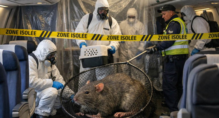 Un énorme rat découvert dans un avion en plein vol