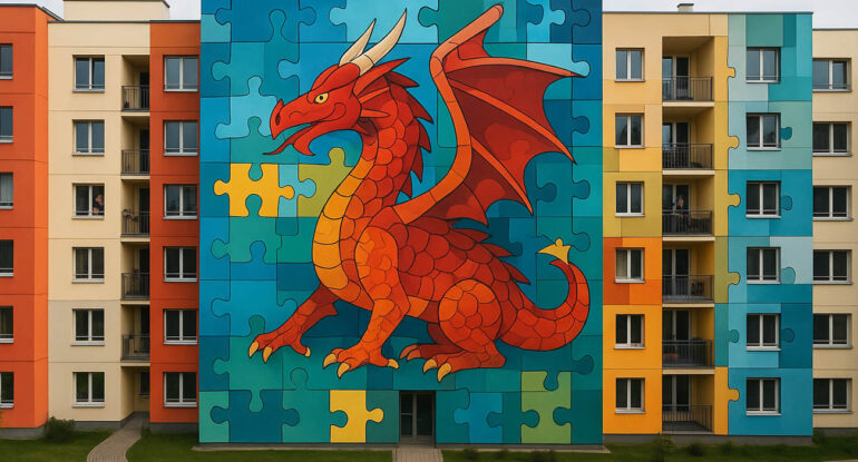 Un quartier entier devient… un puzzle géant pour ses habitants