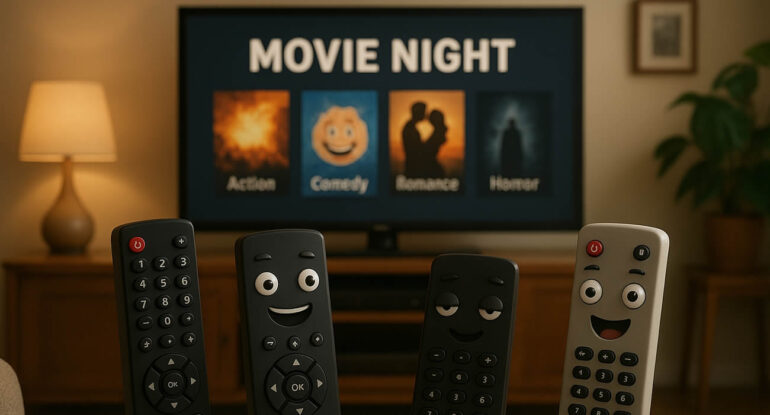 Un salon organise… des soirées où les télécommandes choisissent le film toutes seules