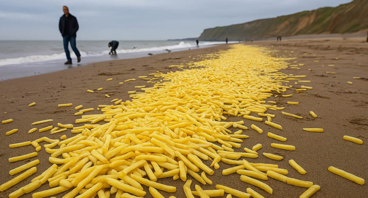 Des tonnes de frites échouées sur les plages anglaises