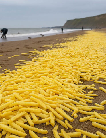 Des tonnes de frites échouées sur les plages anglaises