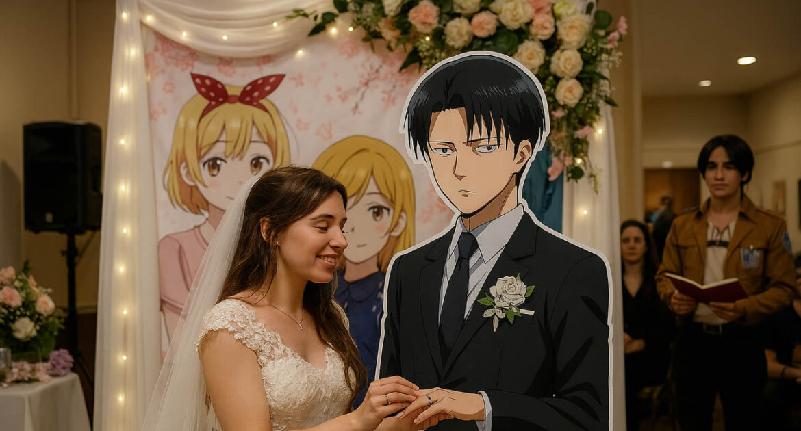 Elle se marie avec son personnage de manga préféré