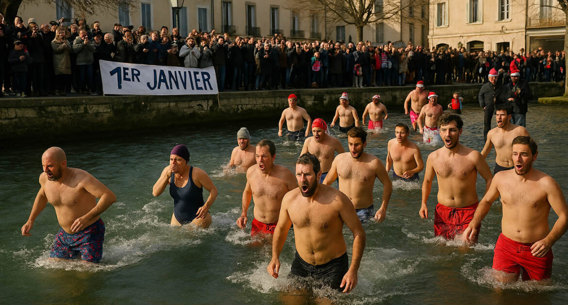 Ils commencent l’année en maillot dans une rivière glacée : le Nouvel An givré de L’Isle-sur-la-Sorgue