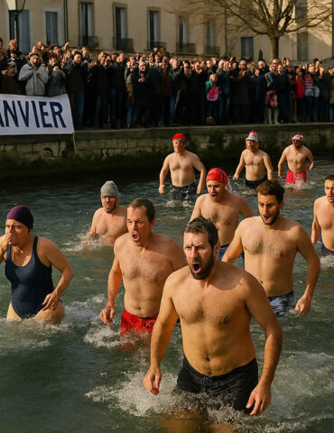 Ils commencent l’année en maillot dans une rivière glacée : le Nouvel An givré de L’Isle-sur-la-Sorgue