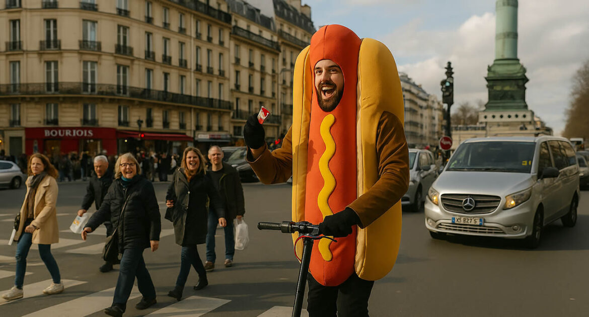 Le hot-dog volant de Paris : une performance absurde mais bien réelle