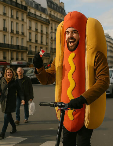 Le hot-dog volant de Paris : une performance absurde mais bien réelle
