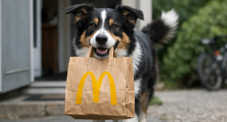Un chien s’échappe… et revient avec un McDo dans la gueule