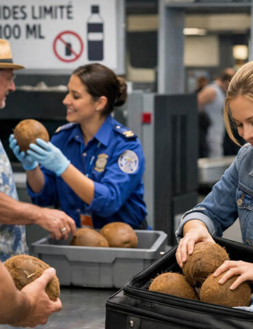 Des voyageurs embarquent des noix de coco pour contourner la règle des 100 ml