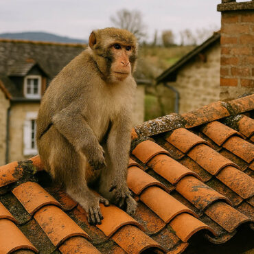 Un macaque s’échappe d’un parc animalier et se promène sur les toits d’un village du Puy‑de‑Dôme