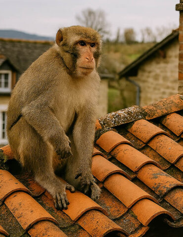Un macaque s’échappe d’un parc animalier et se promène sur les toits d’un village du Puy‑de‑Dôme