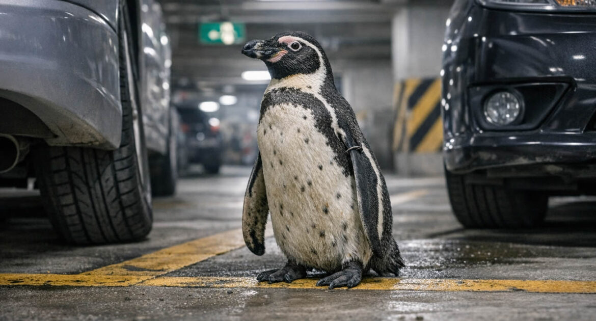 Un pingouin s’échappe d’un aquarium et parcourt 7 km en ville avant d’être retrouvé dans un parking