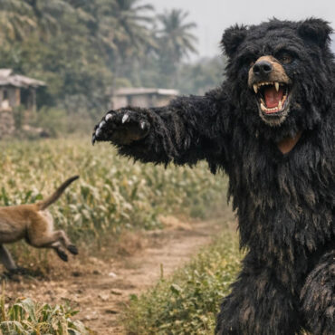 Inde : des agriculteurs se déguisent en ours pour protéger leurs cultures des singes