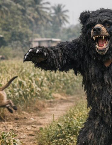 Inde : des agriculteurs se déguisent en ours pour protéger leurs cultures des singes