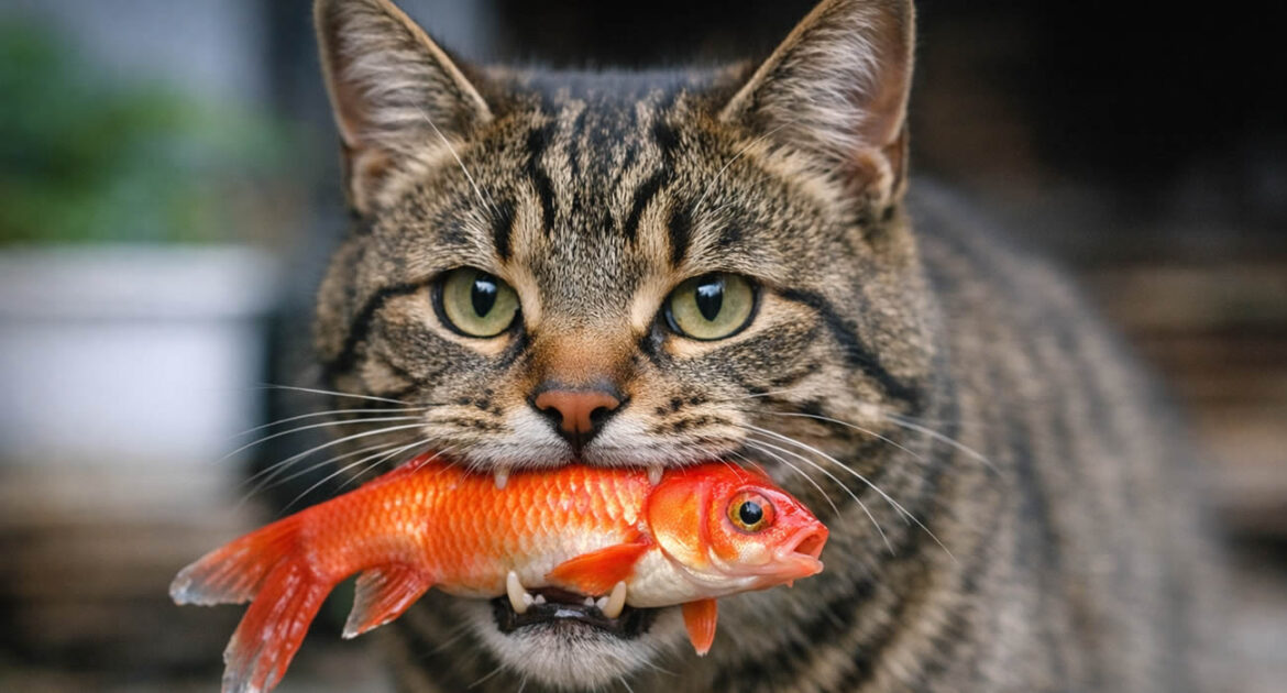 Le chat qui a ''kidnappé'' un poisson rouge… et l’a rendu vivant