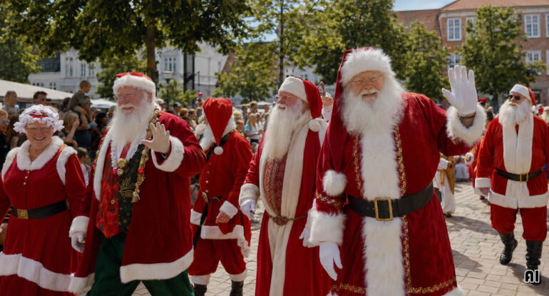 Au Danemark, des dizaines de Pères Noël se réunissent en plein été